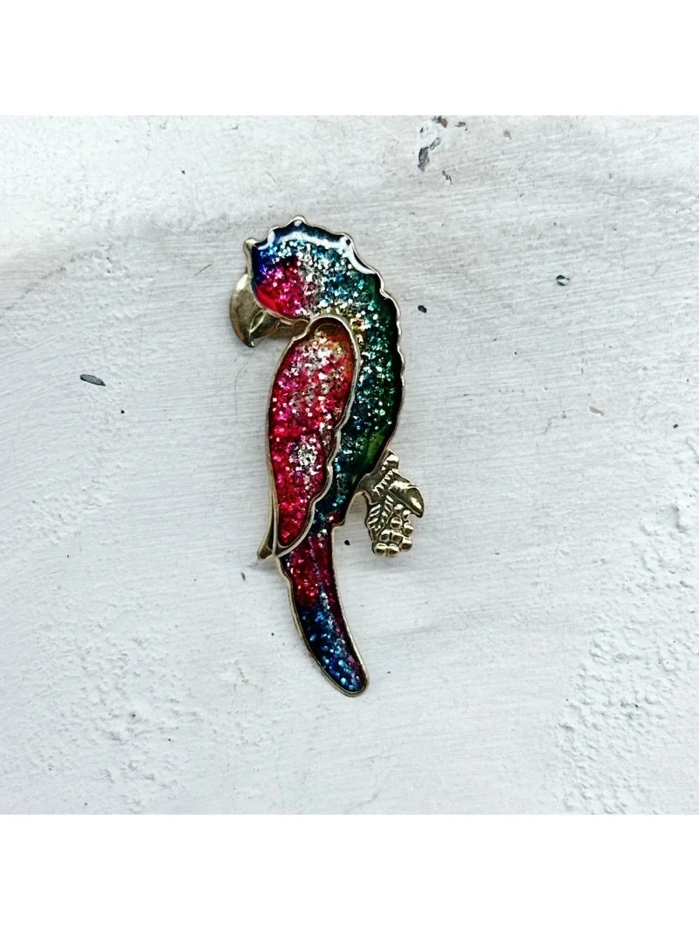 1057mc. Glitter Bird Brooch Vintage